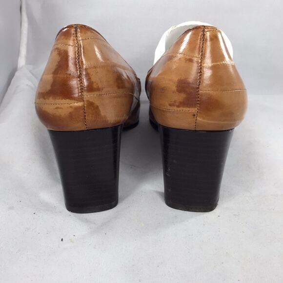 LIZ CLAIBORNE FLEX Eel skin Nicole Heels Size 8M VINTaGE PREOWNED - Picture 2 of 4